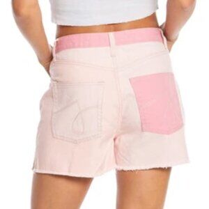 NWT Size 30 Juicy Couture Colorblock Contrast Denim Shorts In Pastel Pink